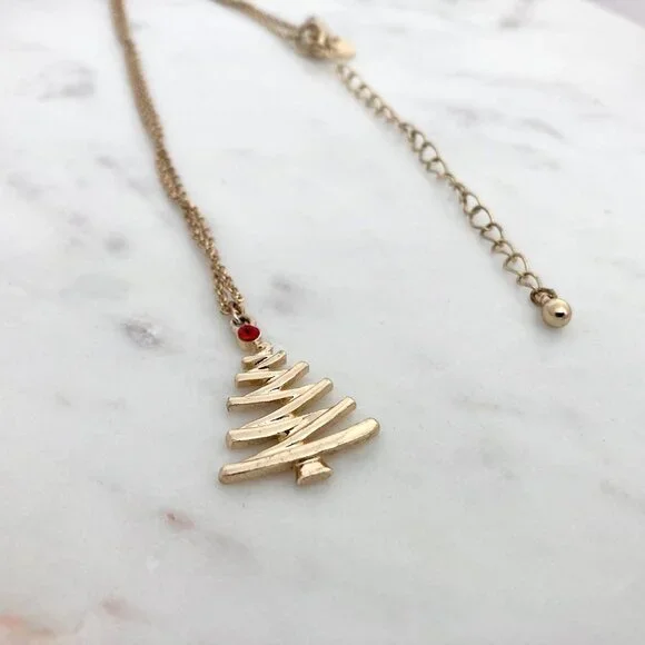 2/$20 Gold Tone Holiday/Christmas Tree Pendant Necklace - Picture 4 of 6